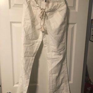 Roxy women’s size small linen/viscose cream pants